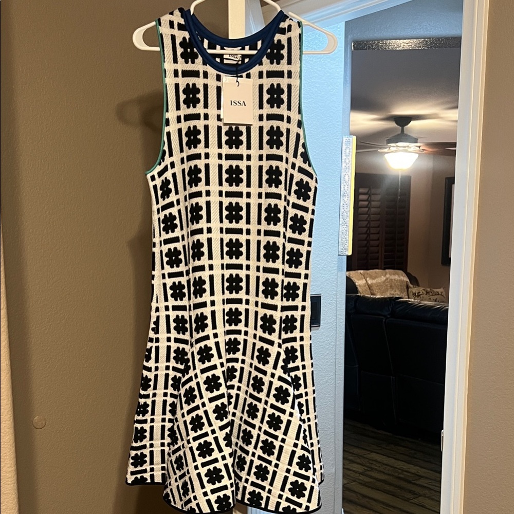 Issa London Black and White Geometric Mini Dress Brand new with Tags